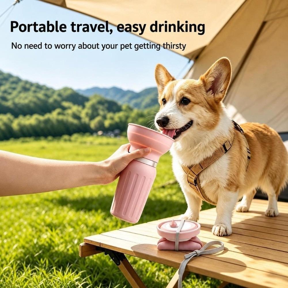 1PC Silicone Dog Water Bottle Leak Proof Pet Water Cup for Walking, Hiking and Travel