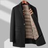 Шерстяное пальто мужское осенне-зимнее шарф жилет пуховик деловое повседневное однобортное двухстороннее шерстяное пальто