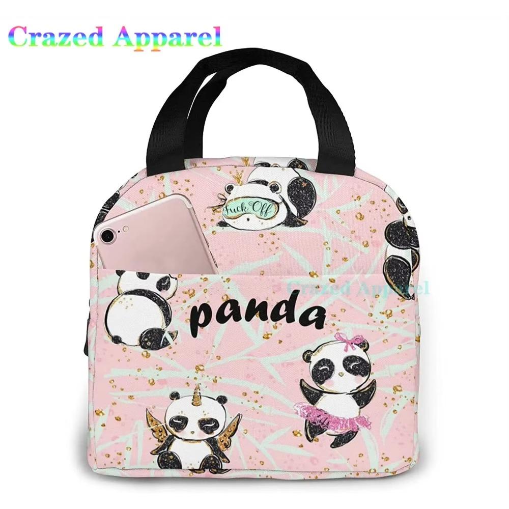 Милая розовая панда термобокс для ланча Bento Kawaii сумки для ланча Маленькие контейнеры для закусок Сумка-ланчбокс Изолированный пакет со льдом