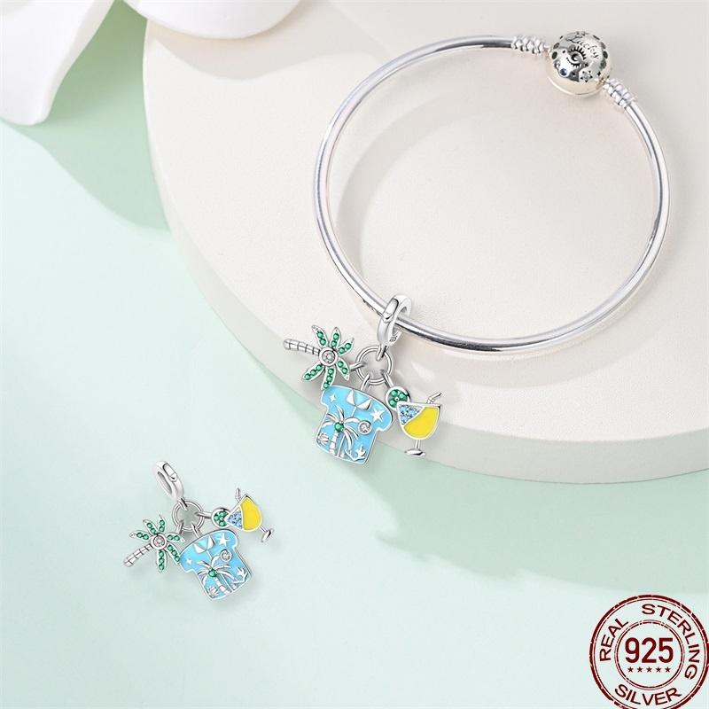 Медный пляж Океанский отпуск Напиток Шарм Морская звезда Бусины Подходят для Пан Оригинальный браслет Сделай сам Праздничные украшения Подарок