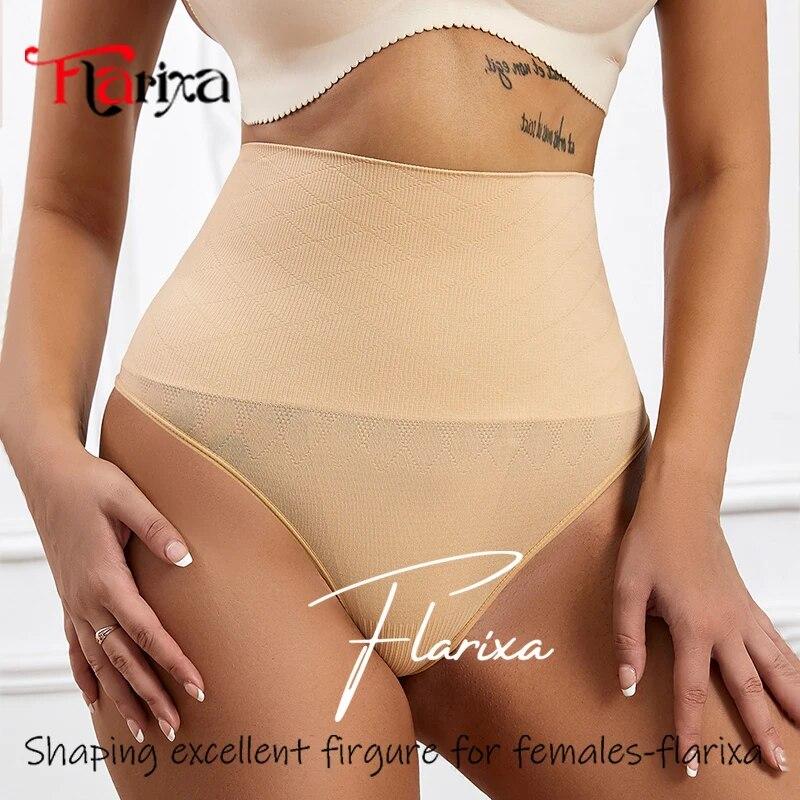 Flarixa Бесшовные трусики, женские стринги с высокой талией, нижнее белье для контроля живота, утягивающие женские трусы для коррекции фигуры, трусы для коррекции живота