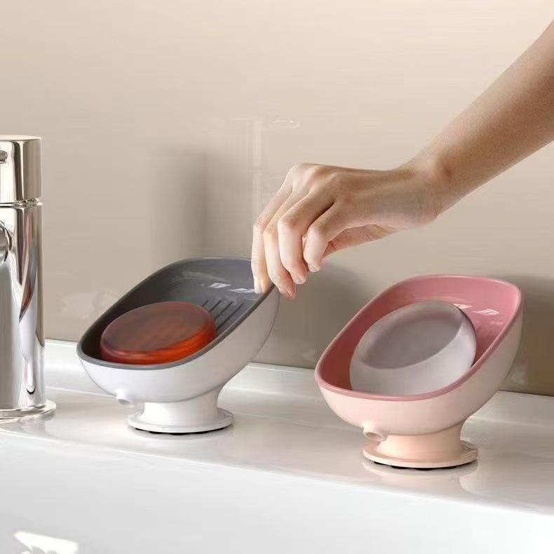 Luxurious Double-Layer Suction Soap Dish: No-Drill, Water-Free, Trendy Bathroom Accessory with High-End Design