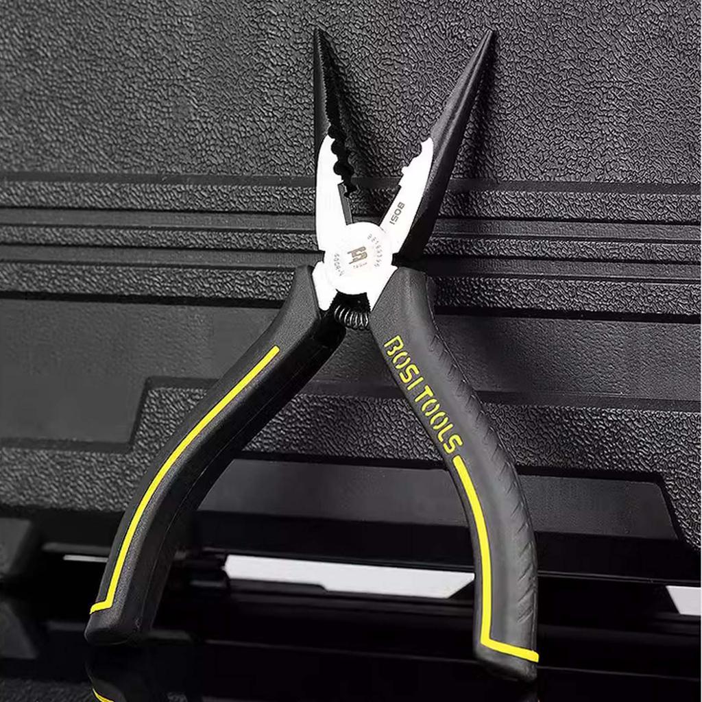 Electrician Wire Cutting Pliers, Industrial Grade Chrome Vanadium Steel Needle-Nosed Diagonal Pliers