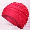Swim Cap for Women Solid Color Adult Swimming Caps High Elasticity Swimming Hats Polyester for Long Hair Weaves Extensions Curls