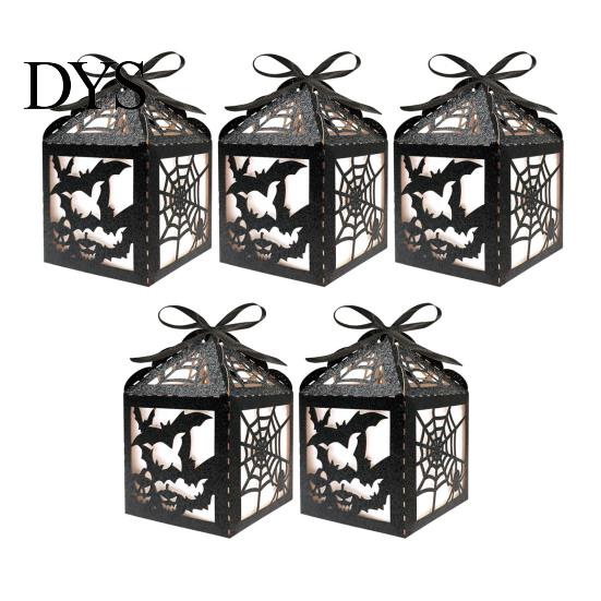 Holiday Celebration Supplies 5Pcs Halloween Gift Box, Bat Decor Candy Container, Trick or Treat Durable Reusable Props Spooky Paper Box for