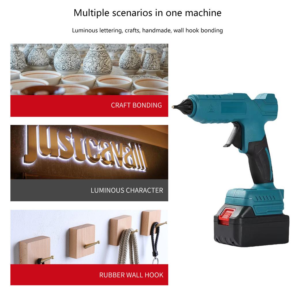 Беспроводные 20-вольтовые термоклеевые пистолеты, подходящие для литий-ионных аккумуляторов 18 В/20 В, быстрый предварительный нагрев, производство, ремесла, ремонт