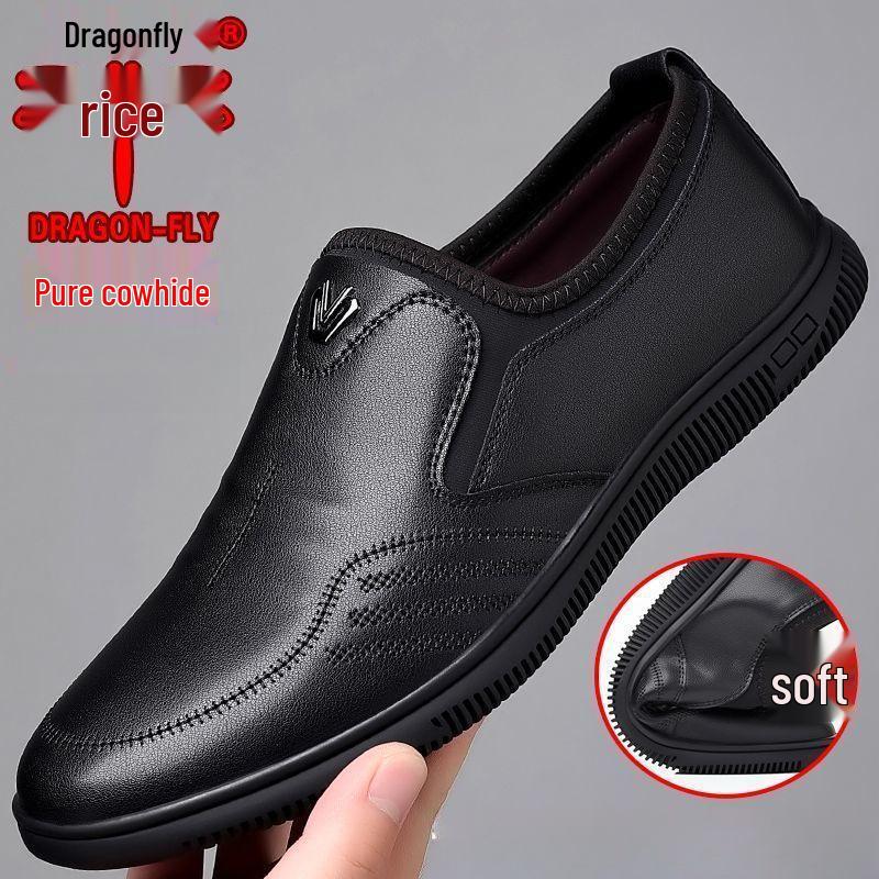 Мужские мокасины Qingting из натуральной кожи в стиле Business Casual - Мягкие, износостойкие, корейский стиль