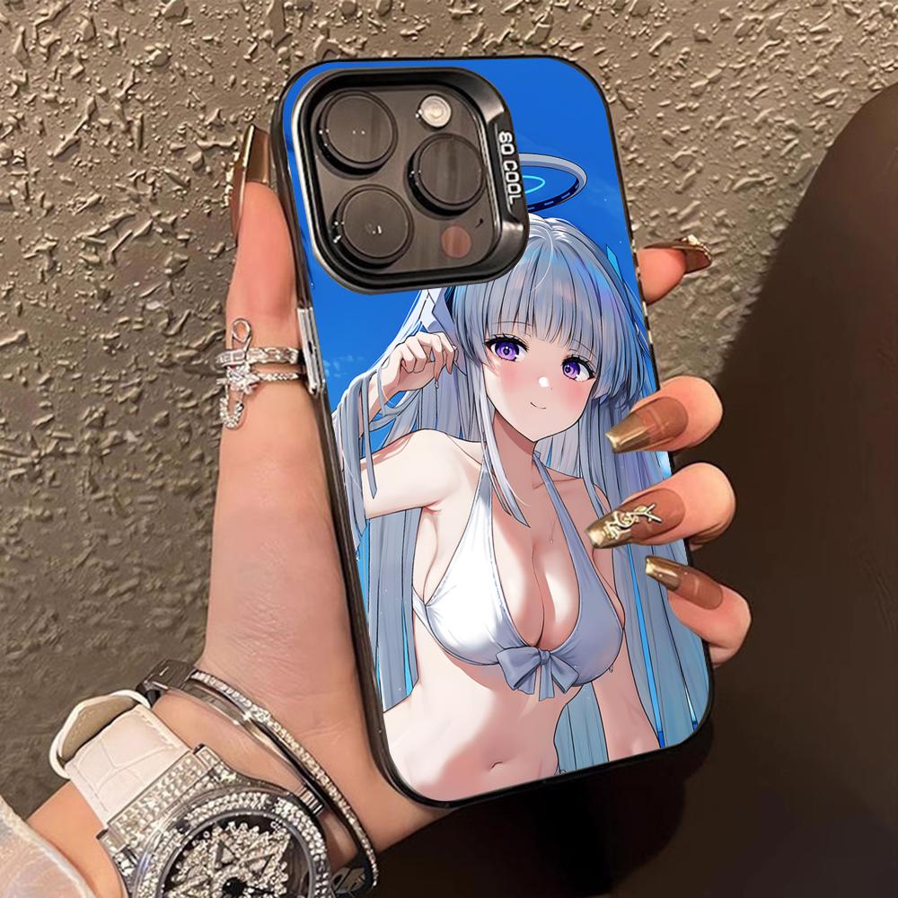 Blue Archive Ушио Ноа Чехол для телефона для iPhone 17 16 15 14 13 12 11 X XR XS 8 7 Air Pro Max Plus Полупрозрачный Цветной Чехол Роскошный