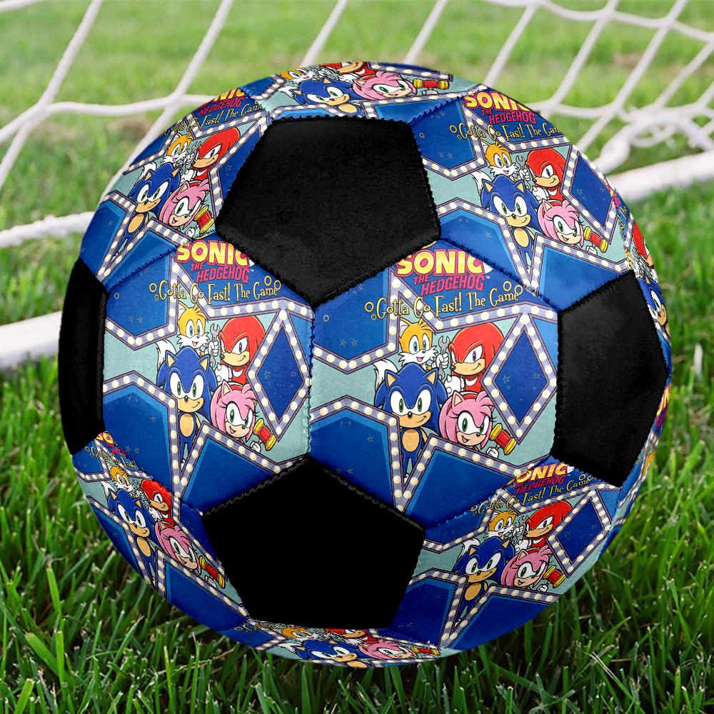 1pc Sonic the Hedgehog Football Soccer Ball Size 5 Indoor Soccer Ball Fashion Colorful Backyard Game -Great For Sports Fans Gift HE41