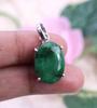 Dyed Emerald Gemstone Pendant, Solid 925 Sterling Silver, Designer Pendant, Gift For Her, Reiki Pendant, Women Pendant