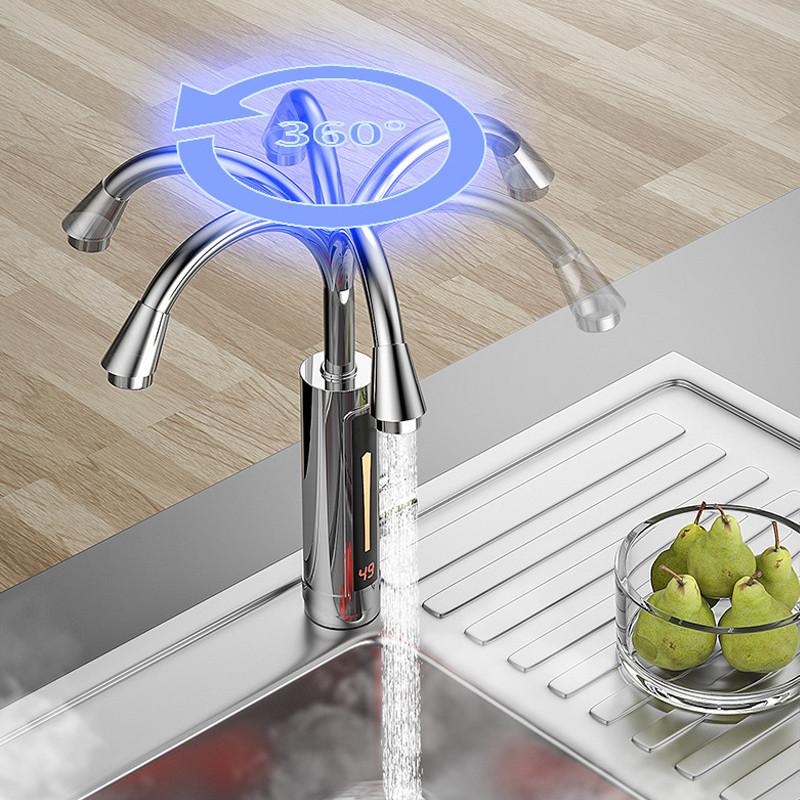 3300 Вт 220 В мгновенный электрический водонагреватель, кран, светодиодный светильник, дисплей температуры, мгновенный нагрев для ванной комнаты