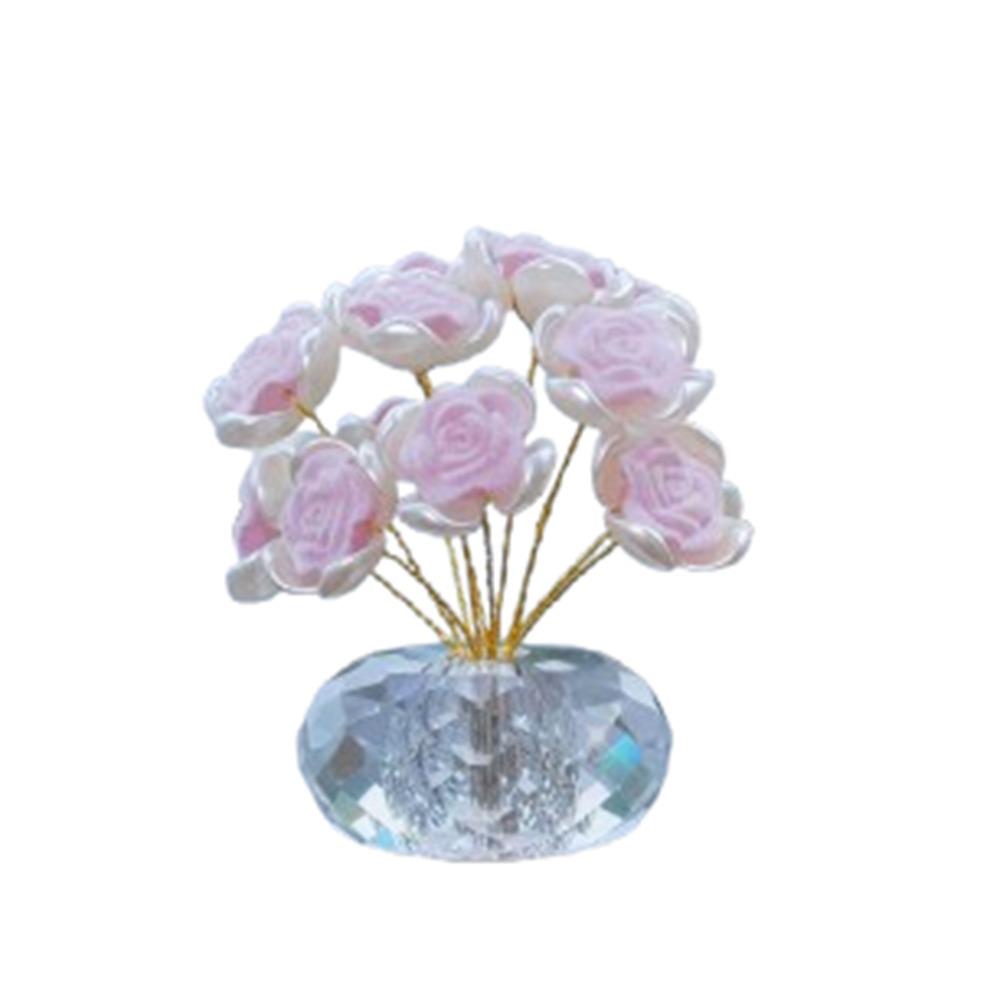 Изысканный хрустальный букет роз Хрустальные поделки Миниатюрная хрустальная фигурка цветка Настольное украшение
