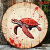 Red Sea Turtle Vintage Grunge Style Tin Sign  Vintage Durable Metal Plaque Wall Decor Home Office Bar Man Cave Wall Art