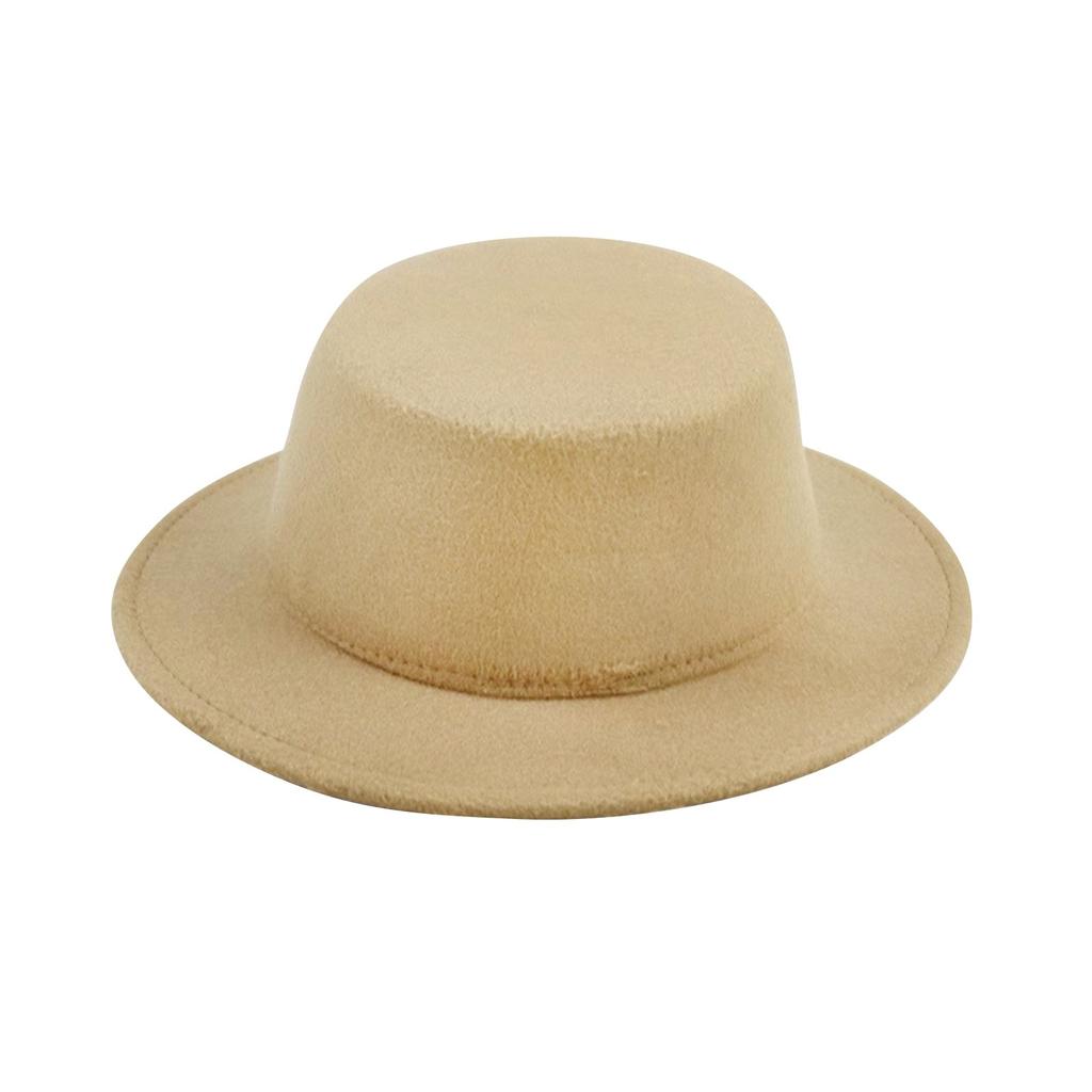 И зимняя однотонная универсальная винтажная шерстяная шляпа-цилиндр, окружность головы 56-58