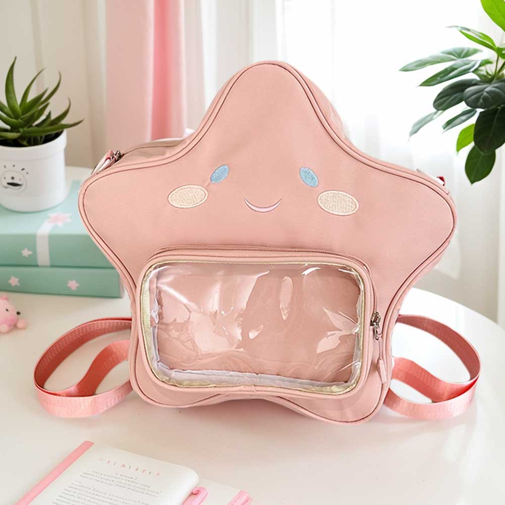 Kawaii рюкзак для женщин школьный рюкзак на молнии нейлоновый с прозрачным карманом рюкзак милый рюкзак для путешествий праздник