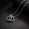 Titanium SteelMen's Necklace Lady's Necklace Double Ring Pendant Hip Hop Titanium Necklace Pendant Accessories