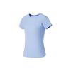 Li Ning Training Series Solid Color Round Neck Pullover Short Sleeve T-Shirt Women Tops Snow-Blue ATSSA12-3