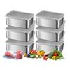 CHFNJJ Stainless Steel Storage Containers, Deep Design, Kitchen Food Storage Containers, Refrigerator Safe, Cookware, Convenient for Food Preparation,
