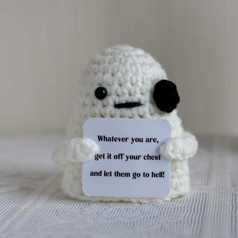 Crochet Energy Potato Hug Pocket Mini Hand-woven Plush Wool Knitting Doll with Card Funny Christams Gift Home Room Decoration