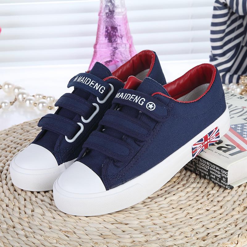 Новые низкие дышащие женские парусиновые туфли на липучке на плоской подошве, однотонные студенческие туфли, модные женские туфли, кроссовки