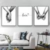Черно-белый романтический плакат «рука об руку» с принтом на холсте, современная картина с цитатами о любви, настенная художественная картина для пар, влюбленных, декор комнаты