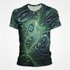 Summer Three Dimensional Abstract Swirl Pattern T-shirt Men's Casual Hip-hop 3D Printed O-Neck Short Sleeved Streetwear Clothing