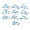100Pcs Paper Clips Unique Dolphin Shape Lightweight Portable Electroplating Process Metal Paperclip 