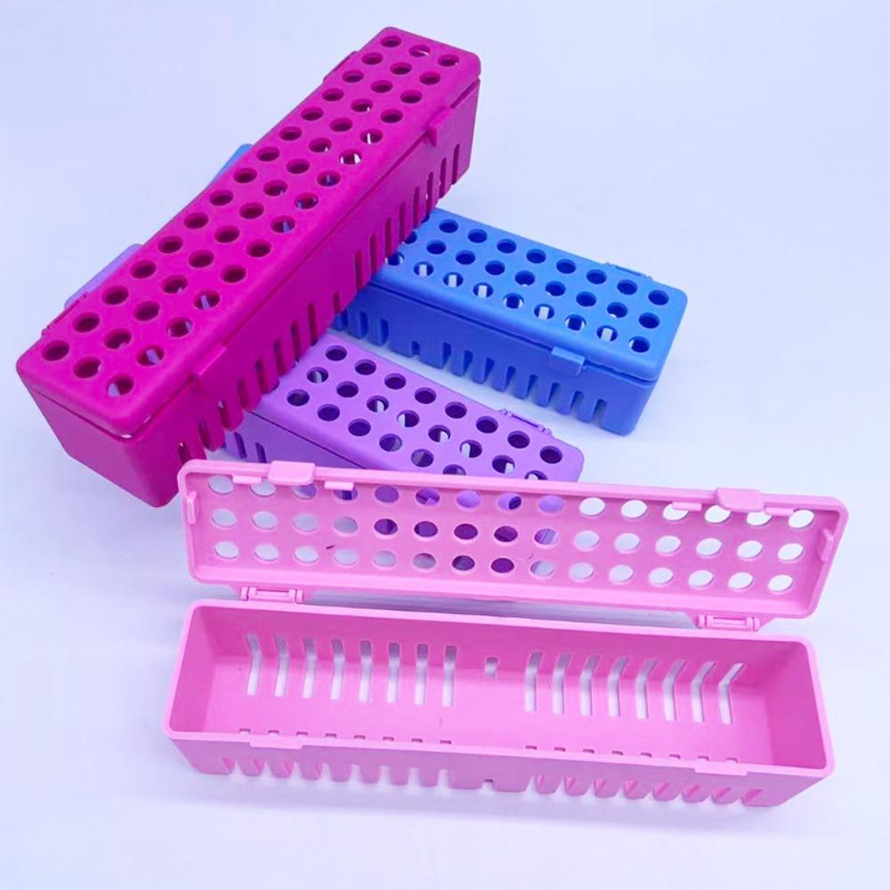 Plastic Dental Sterilization Case Perforated Design Dental Disinfection Tray Clinic Use