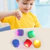 Yousheng 5Pcs Glowing Game Glow-in-the-dark Korean Game Plastic Jack Stone Pebbles Set Portable Pebbles Catching Game Toy for Hand-Eye Coordination
