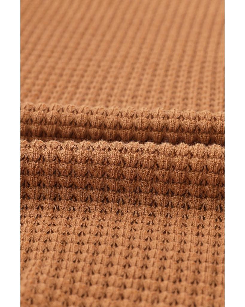 Azura Exchange Повседневная рубашка с вафельным узором на пуговицах