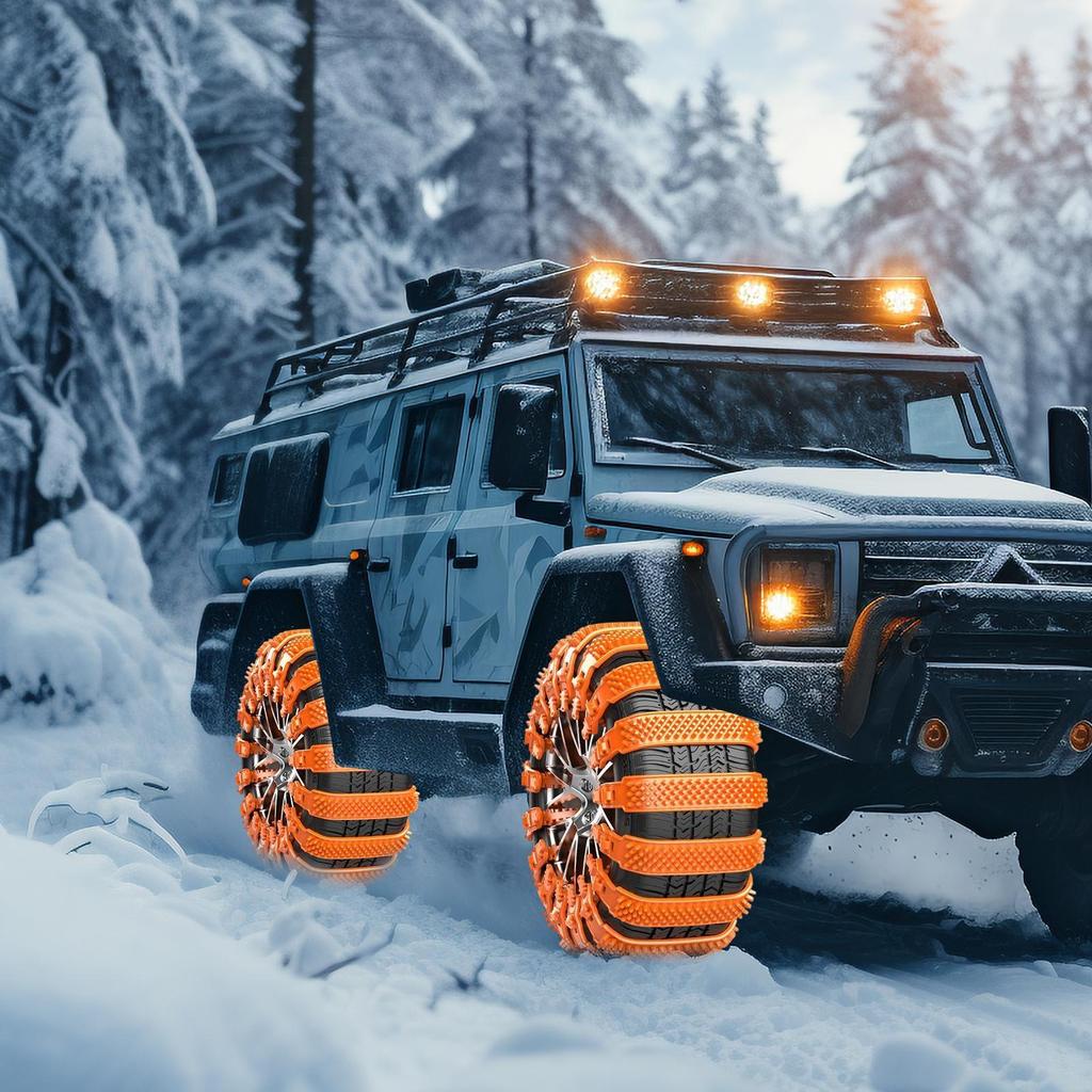 Снежные цепи для шин Сверхпрочный противоскользящий ремень 5 штук Нескользящие кабельные стяжки Цепь для автомобильных шин для транспортного средства Автомобильный скутер Внедорожник Седан