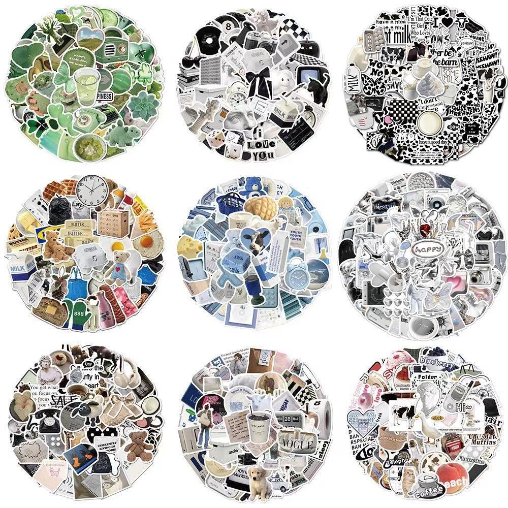 50-500 листов: Уникальные корейско-американские INS свежие декоративные наклейки для блокнотов для проектов «сделай сам»