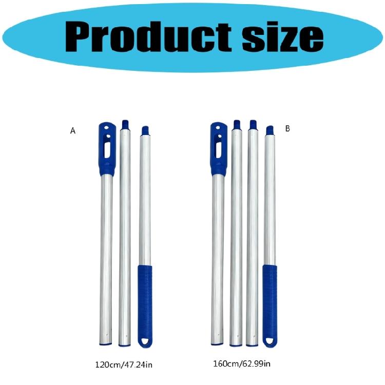 High Strength Adjustable Length Telescopic Pool Cleaning Rod 3/4 Section Aluminum Construction with Quick Assembly Feature