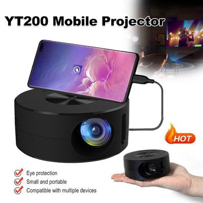 YT200 Мини-светодиодный мобильный проектор 1080P для домашнего кинотеатра, кинотеатра, USB, мини-портативный HD светодиодный детский проектор для мобильного телефона, функция зеркального отображения провода