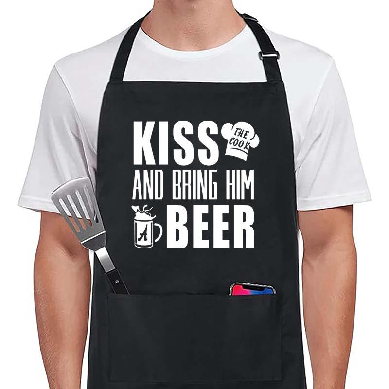 Унисекс Фартук с креативным логотипом в виде букв, надеваемый через шею, для пар - Идеально подходит для ресторанов и работы