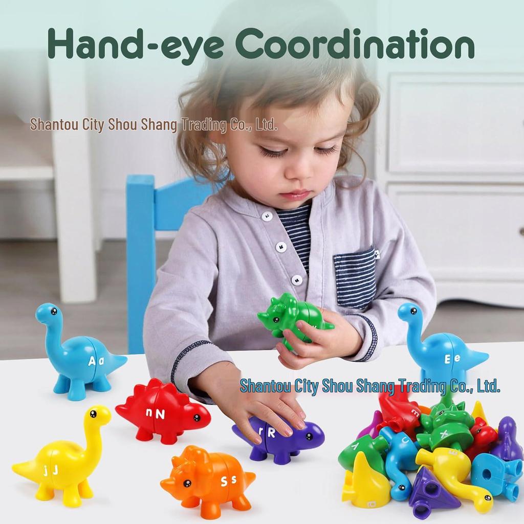 Cross-Border Dinosaur Letter & Number Matching Montessori Toy for Early Childhood Education