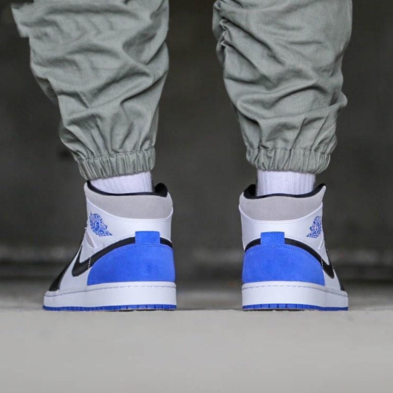 (GS) Air Jordan 1 Mid SE 'Royal Black Toe' Детские BQ6931-102