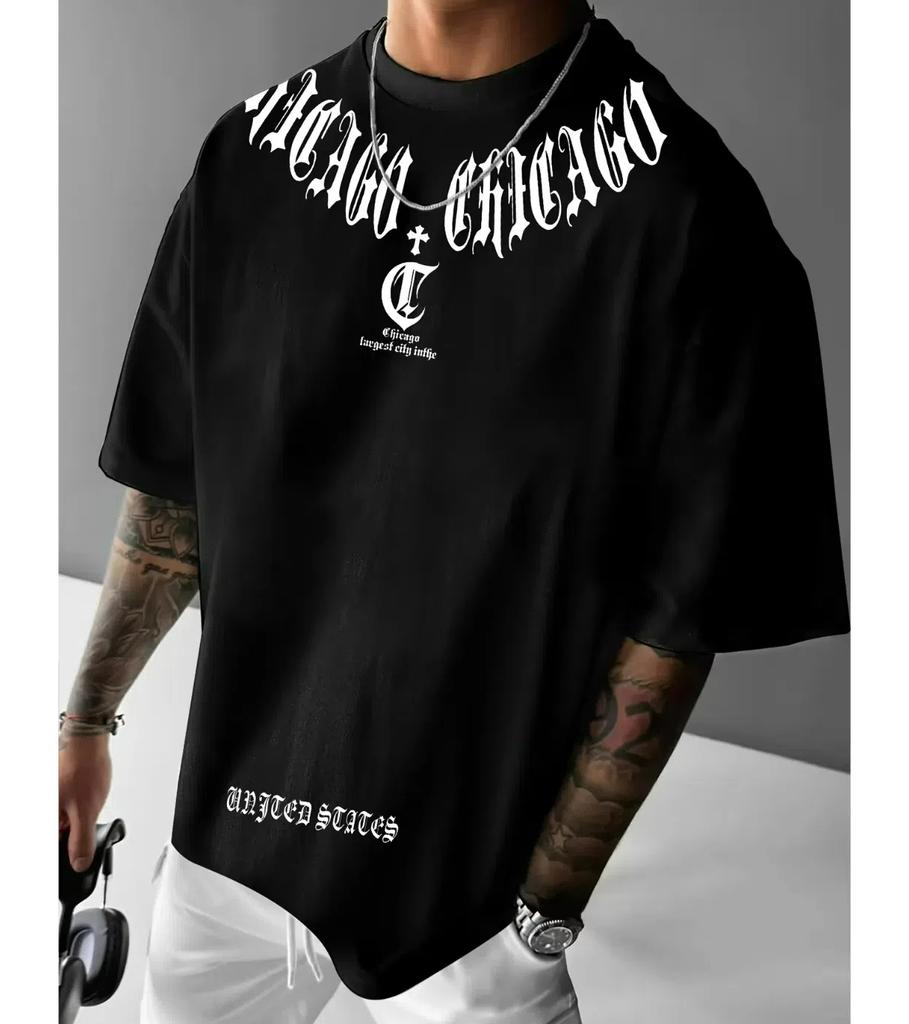 XXS-6XL Большие размеры Мужская футболка с буквенным принтом Летняя повседневная свободная мужская одежда Топы с коротким рукавом Футболки Пуловер