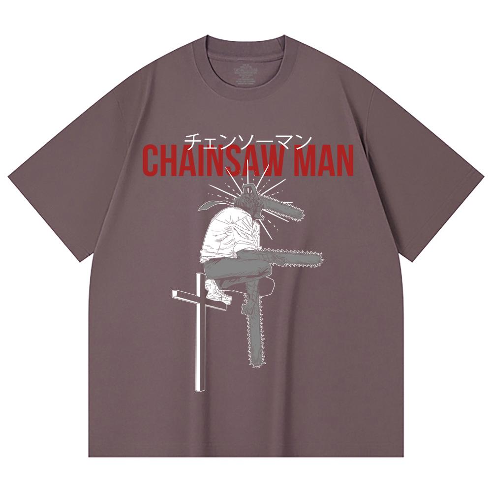 230 Gsm 100% Cotton Chainsaw Man V41 Denji Print Unisex Heavy Cotton T Shirt