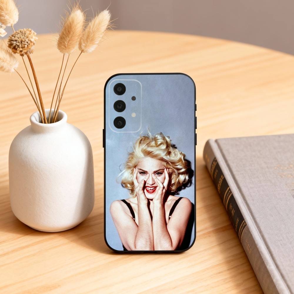 Чехол для телефона M-Madonna Ciccone для Samsung S25,24,23,22,30,21,10,9,Ultra,Plus,Lite,FE,4,5 G Мягкий черный чехол