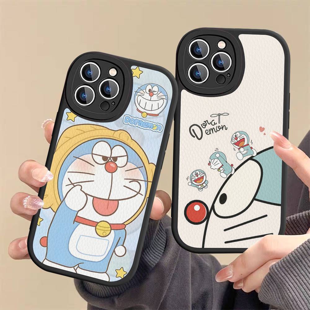 Cute Cartoon-u-Doraemons-t Phone Case For IPhone 16 15 14 13 12 11 Pro Max Plus Leather Shockproof Cover