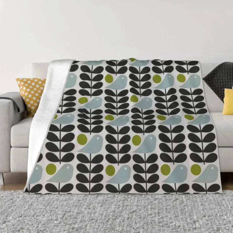 Ранняя пташка Гранитные одеяла Теплое фланелевое Плед с цветочным принтом Orla Kiely для постельного белья Дивана Покрывала