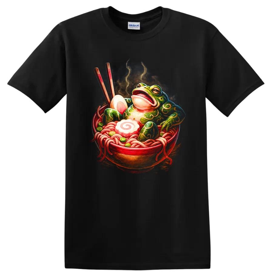 Japanese Style Frog Ramen Bowl T Shirt Funny Tee for Food Lovers