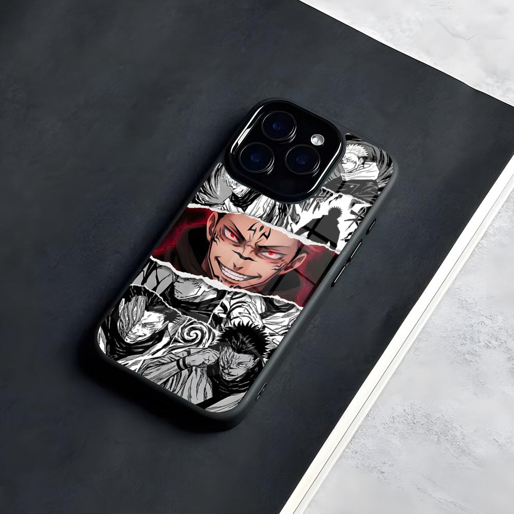 Чехол для телефона из силикона Jujutsu Kaisen Сатору Сукуна Для IPhone 17 Pro Max 16 15 14 13 11 Pro Max Plus Стеклянный чехол для телефона