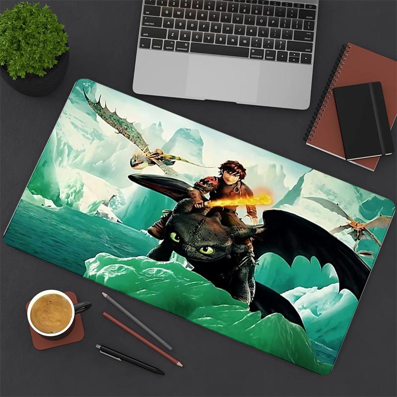 1Pc Dragon Adventure Gaming Mouse Pad Keyboard Desk Mat Non-slip Rubber Lock Edge Waterproof Computer Mousepad for Office Home Decor Es124
