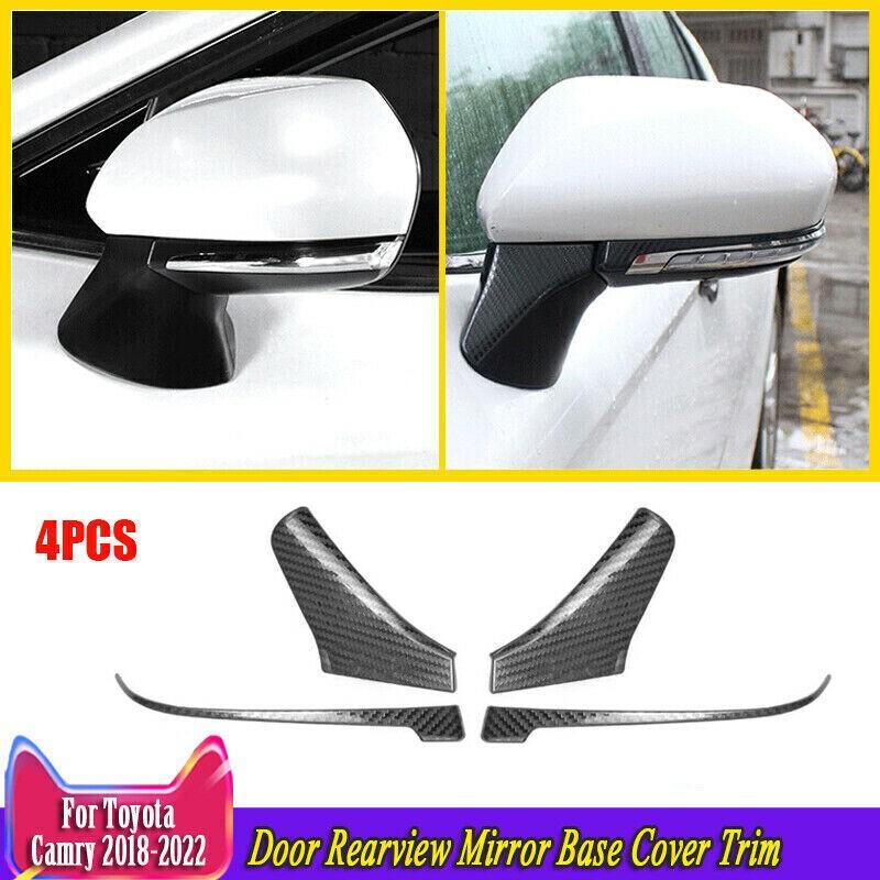 For Toyota Camry 18~22 Steel Carbon Fiber Door Rearview Mirror Base Cover Trim
