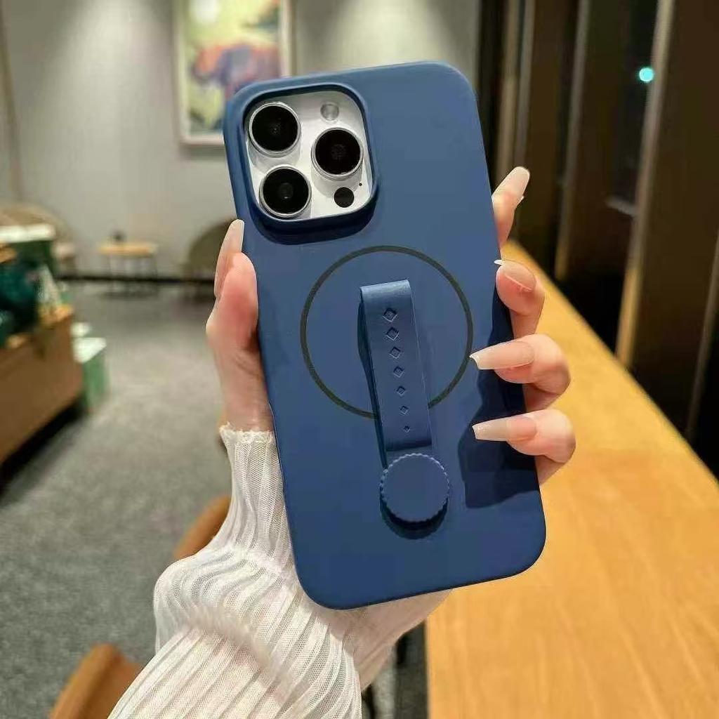 Applicable To IPhone16promax Mobile Phone Case Invisible Magnetic Suction Apple 15/14 Rotating Silicone Ring Buckle To Prevent Falling