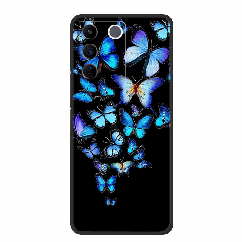 Чехол для Vivo V27e Милый Мультяшный Кот Черный Силиконовый Мягкий Чехол для Телефона Для Vivo V27 Pro V27e Задняя Крышка Чехлы V 27 e Pro Funda Coque