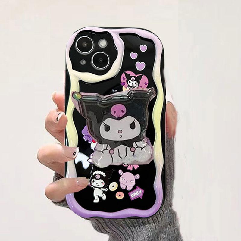Мультяшный Чехол-Подставка Kuromi Cinnamoroll для Xiaomi Redmi Note 15 Pro 5G 15C 15 14C Note 14 13 12 Pro Plus A7 Pro 5G