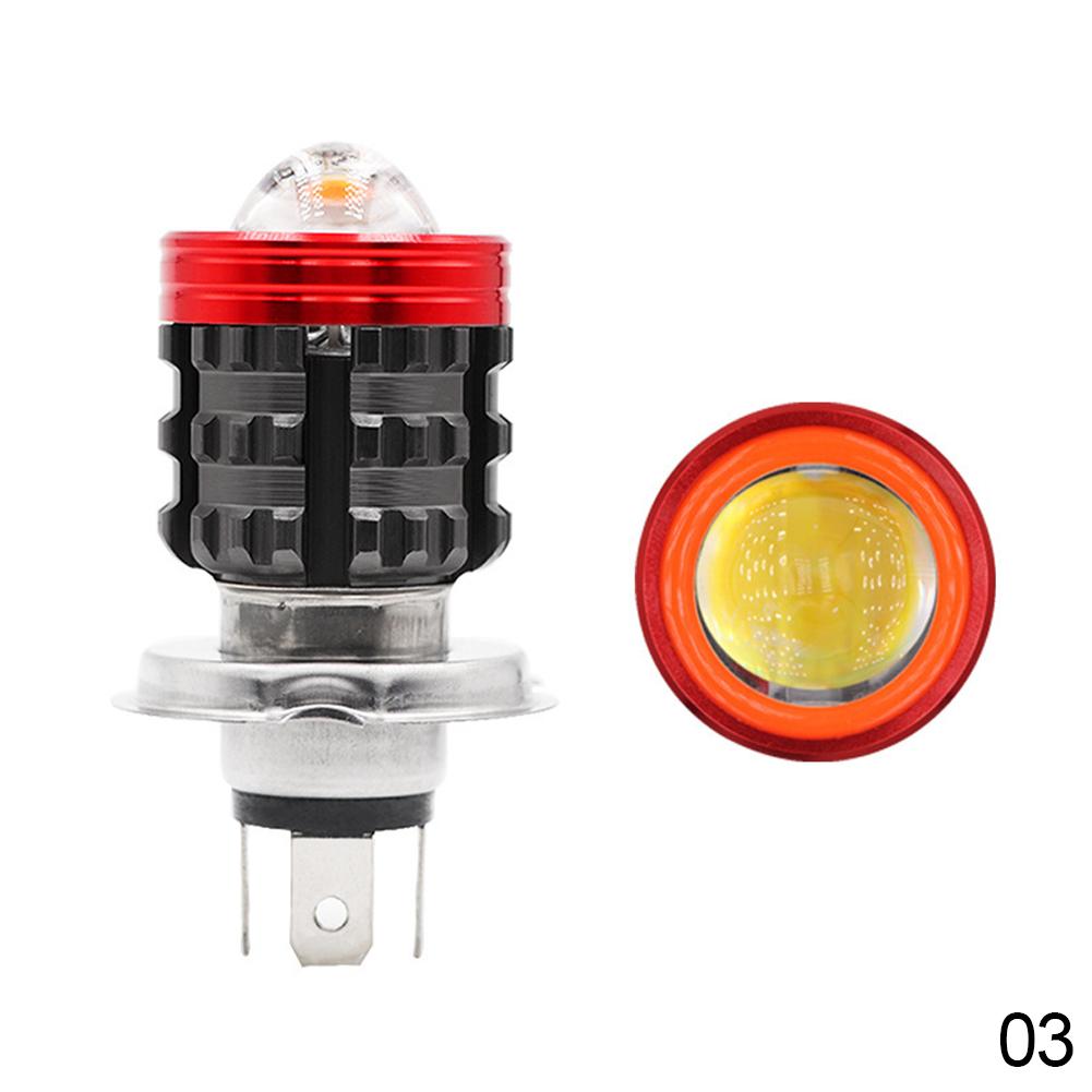 H4 светодиодная фара для мотоцикла BA20D H6 Angel Eye Motor светодиодная лампа для мотоцикла белая желтая дальний ближний свет DC 12-80 В универсальная